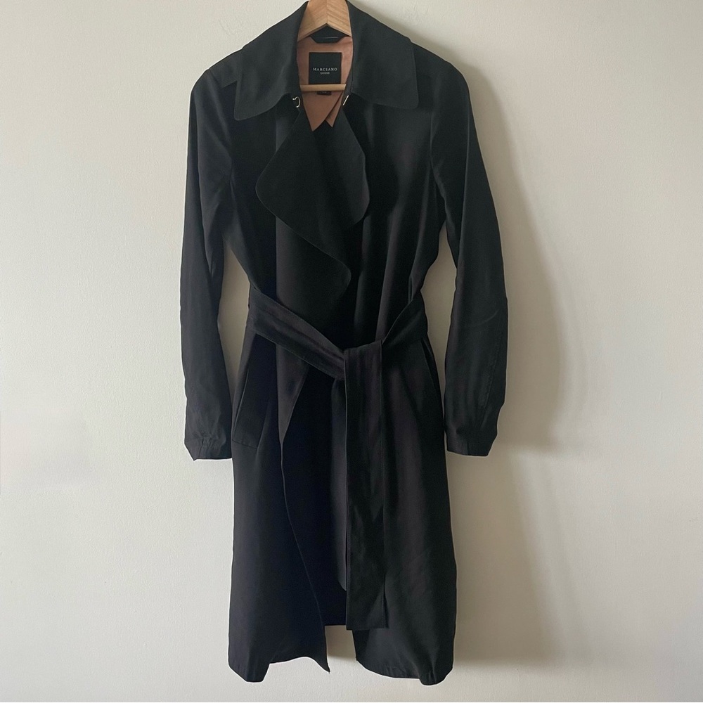 Marciano by GUESS Relaxed Fit Black Trench Coat